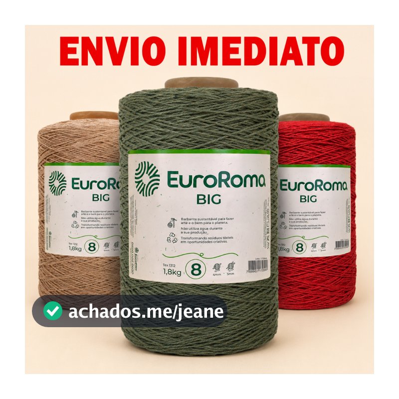 Barbante EuroRoma 1,8kg Big Cone Nº8 1371m - Cores