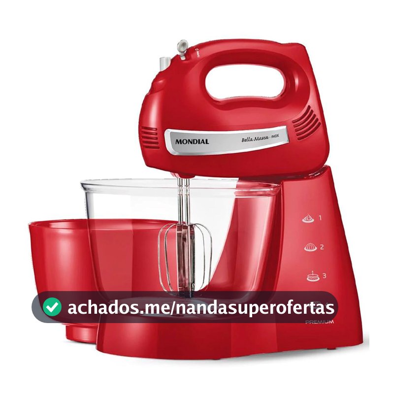 Batedeira Premium Bella Massa B29 NP 4 Velocidades 400W Mondial