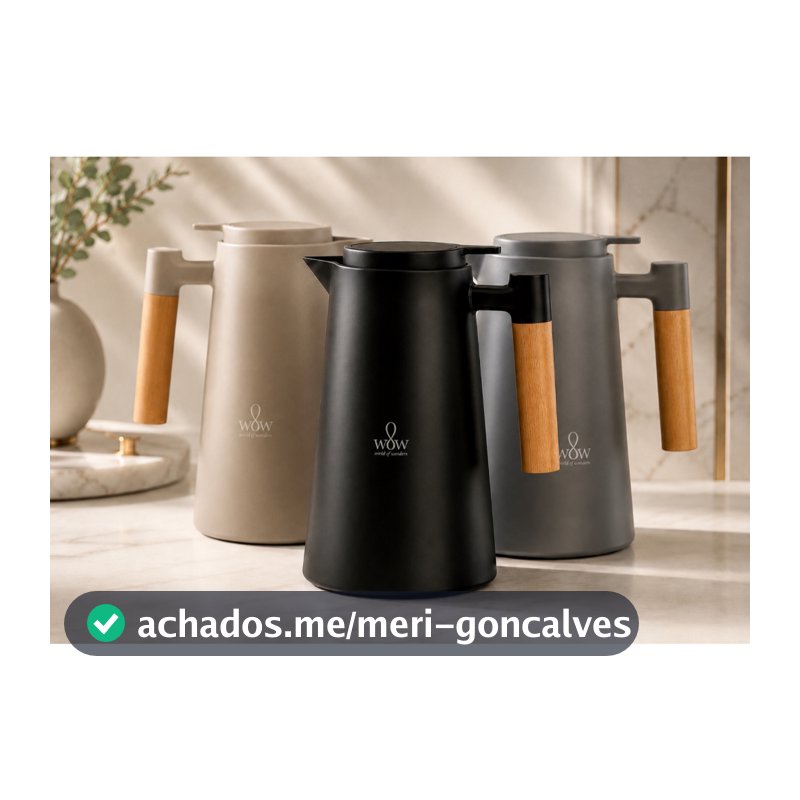 Garrafa Térmica Cabo Madeira Para Café 1l