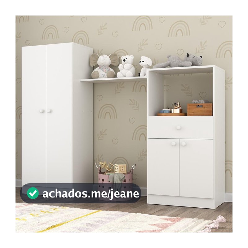 Guarda Roupa 4 Portas e 1 Gaveta Merengue Multimóveis Branco