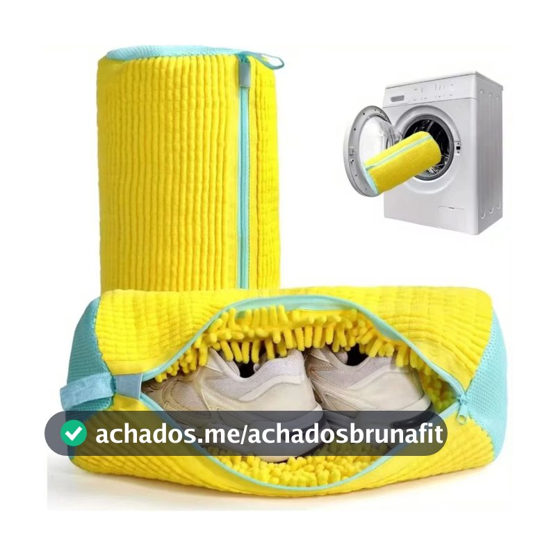 Bolsa para Lavar Tênis na Máquina, Saco de Lavagem em Microfibra, Proteção para Calçados, AVIBES