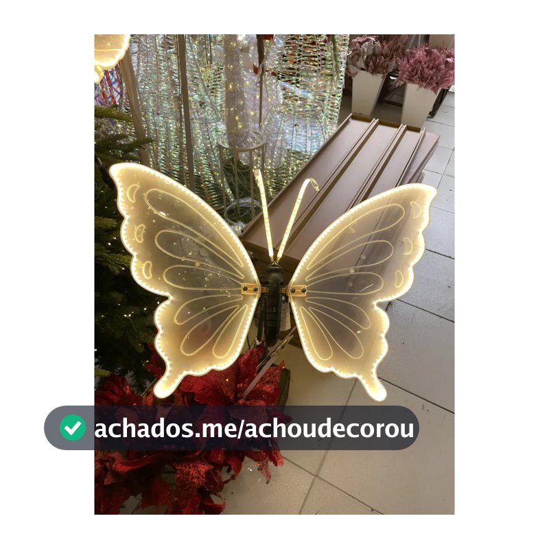 Borboleta De Led 60cm C/ Movimento Na Asa Decoração + Espeto