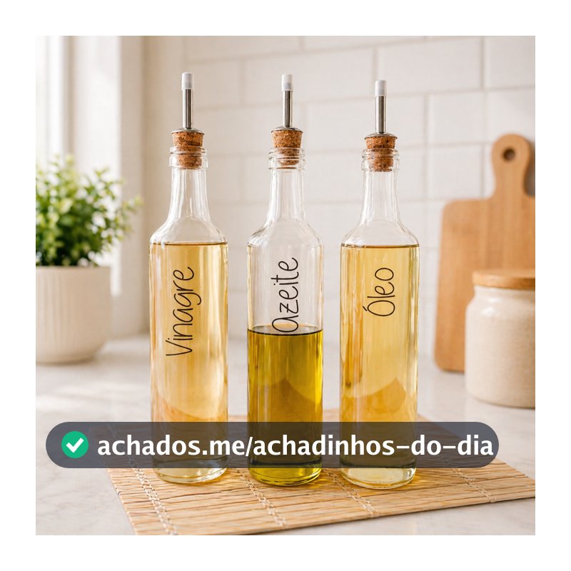 Galheteiros de Vidro 500ml | Bico Dosador Cortiça |  Vinagre | Azeite | Óleo