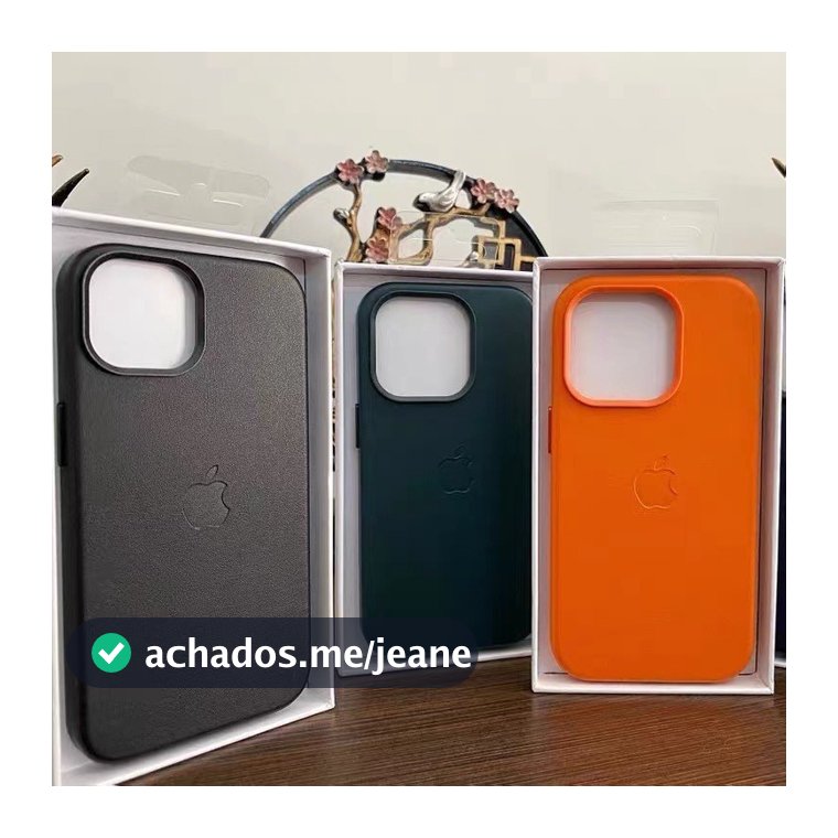 Nova Capa Magsafe iphone De Couro Para smartphones 11 12 13 14 15 16 17 Plus Pro Max Com Adsorção