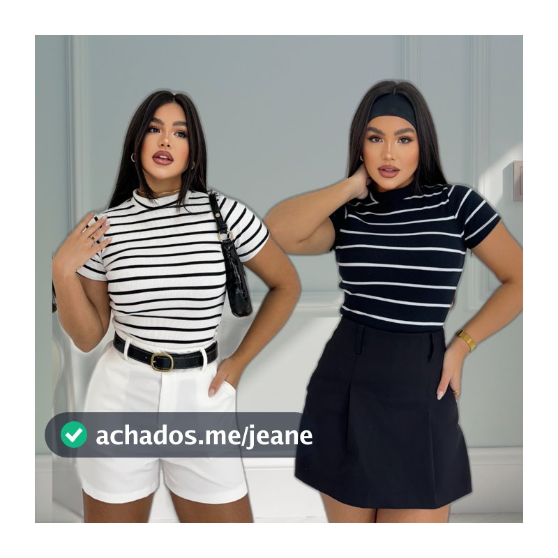 CAMISETA BLUSA LISTRADA MODA TENDENCIA VERÃO CANELADO PREMIUM PRIMAVERA