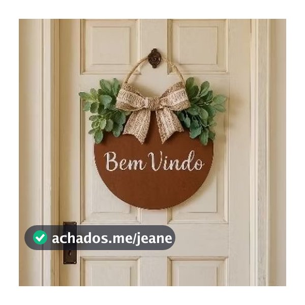 Placa porta de entrada bem vindo cor madeira guirlanda Farmhouse porta