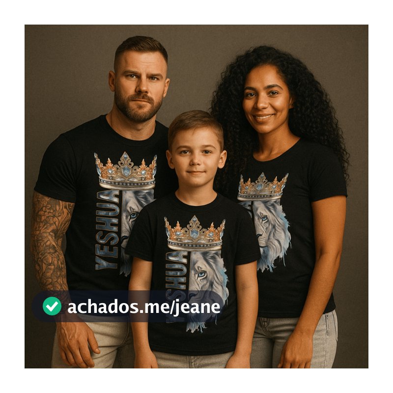 Camiseta T-Shirt Nova Moda Verão Evangélica Leão Yeshua Alta Qualidade Unissex Plus Size Poliéster