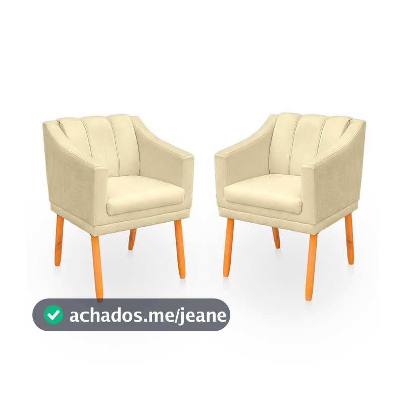 Kit com 2 Poltronas para Sala Moderna e Confortável Milla