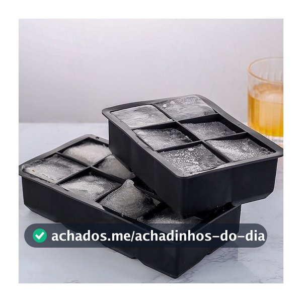 Kit 2 Forma De Silicone Gelo Cubo Grande Cubos Drink Whisky