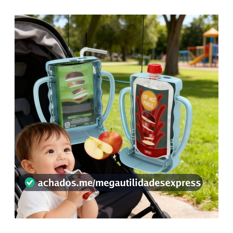 Bolsa para bebês que não aperta, bolsa de alimentos e suporte para caixa de suco-reutilizável.