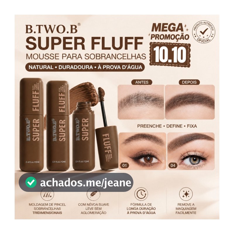 B.TWO.B Gel de Sobrancelhas Super Fluff | Pente e Fixação | Sobrancelhas Definidas o Dia Todo