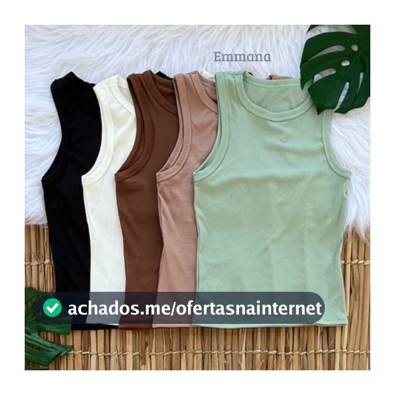 Kit 5 Regata Canelada Feminina Lisa Blusa Básica Camiseta Casual