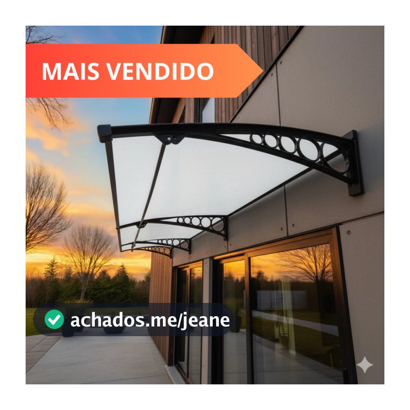 Toldo Slim Policarbonato Escolha a Medida! Modular ABS Cobertura p/ Portas e Janelas Contra Chuva