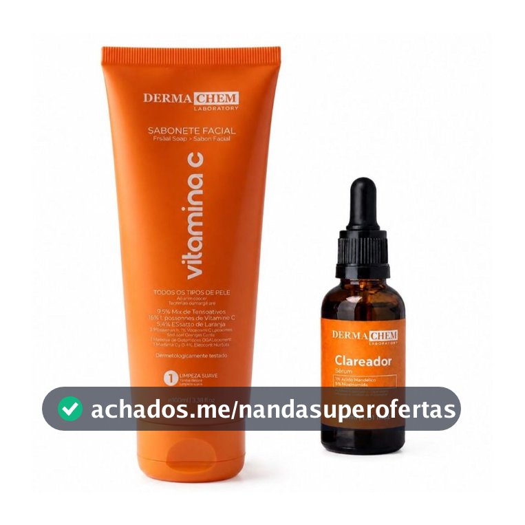 Kit Skincare Dermachem Vitamina C Sérum Clareador Anti-manchas + Sabonete Facial