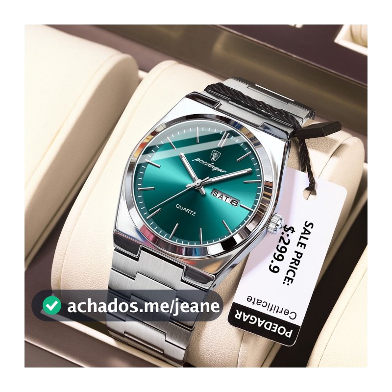POEDAGAR Luxo Homem Relógio De Pulso Data Semana Militar Relógios Masculinos Luminoso À Prova Dwaterproof Água Aço Inoxi