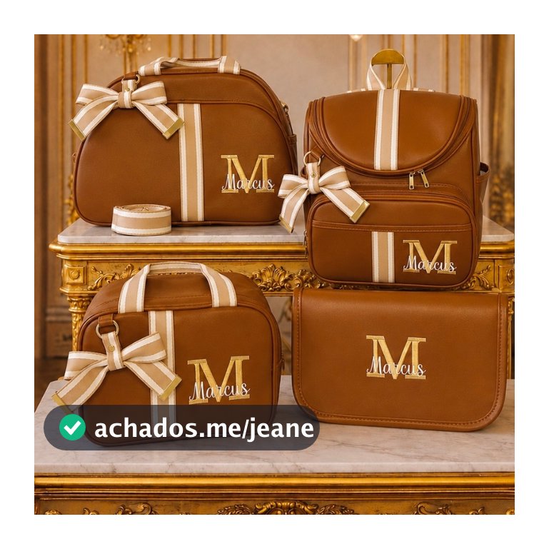 Kit Bolsas Maternidade 4 Peças Luxo, Completo Personalizado térmico e impermeável, Realeza