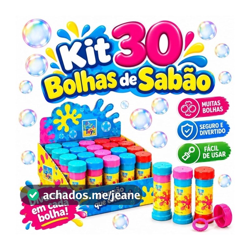 Kit 10 50  Bolha de Sabão Oferta Dia das Crianças Lembrancinha Aniversário Quermesse Prenda Junina