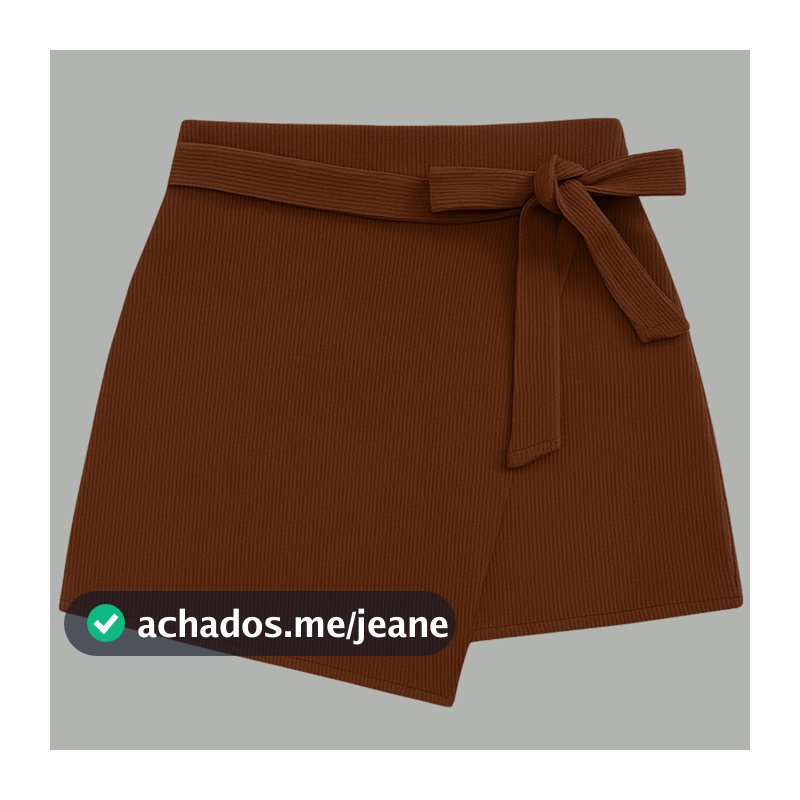 Short Saia Feminino Laço Frontal Detalhe Assimetrico Cintura Alta