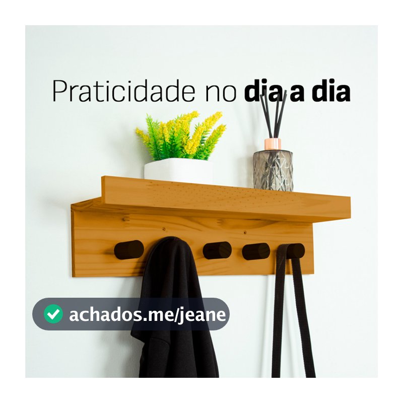 Prateleira Cabideiro 5 Pinos em Madeira Maciça – Funcionalidade, Organização e Estilo para Seu Lar