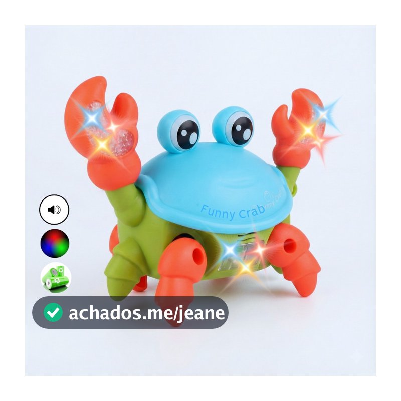 Brinquedo Caranguejo Fujão Musical Som Luz E Movimento Infantil LED
