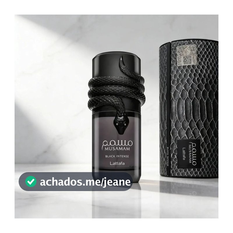 Perfume Lattafa Musamam, notas de âmbar, açafrão e cedro, linha Casablanca.Ele