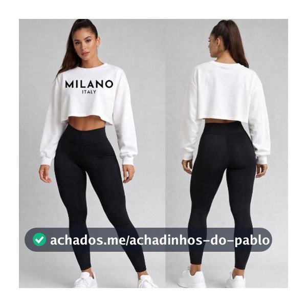 Moletom Cropped Feminino Flanelado Manga Longa para Inverno Confortável Casual Moderno Moda Academia