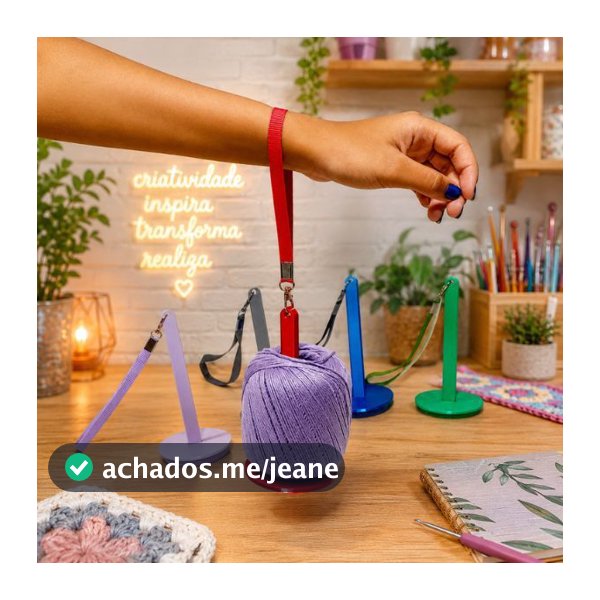 Suporte Giratório para Fio de Crochê e Tricô com Alça de Pulso | Organizador de Novelo Portátil e Leve