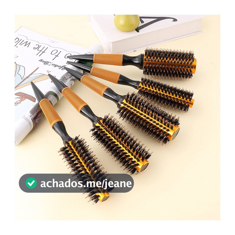 Kit 5 Escovas Profissional cabeleireiro Cerdas de javali e nylon Alta Qualidade