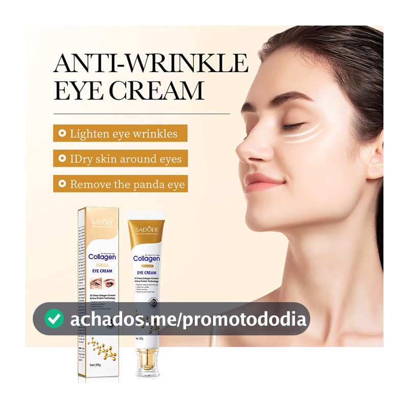 SADOER Collagen Eye Cream Hidrata Melhora Olheiras , Antirrugas E Bolsas Sob Os Olhos 20g