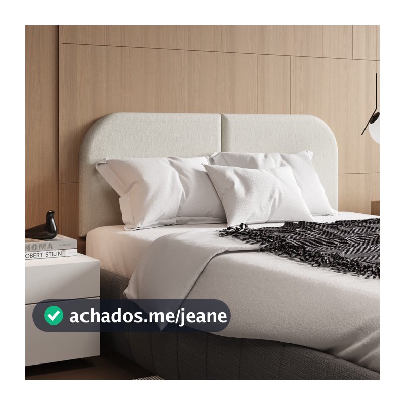 Cabeceira Cama Box Casal 140 cm Orgânica Tecido Bouclé