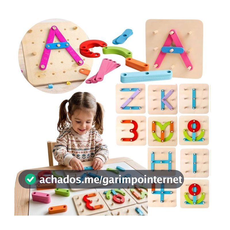 Jogo Educativo Formas Letras E Números Brinquedo Pedagógico De Montar Infantil Montessori