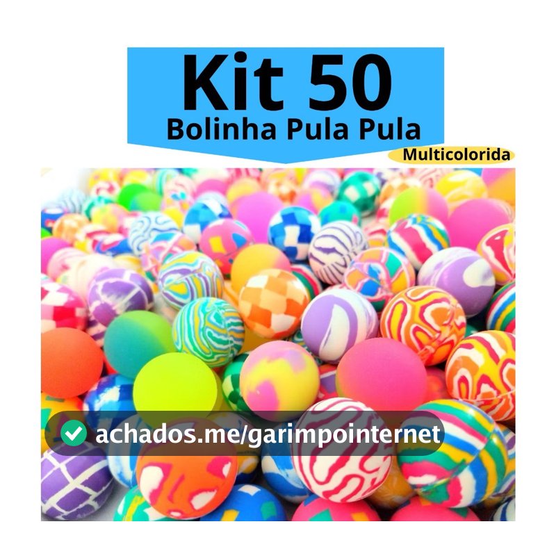 Kit 50 Bolinhas Pula Pula Multicoloridas Festa Infantil Brinquedo Lembracinhas