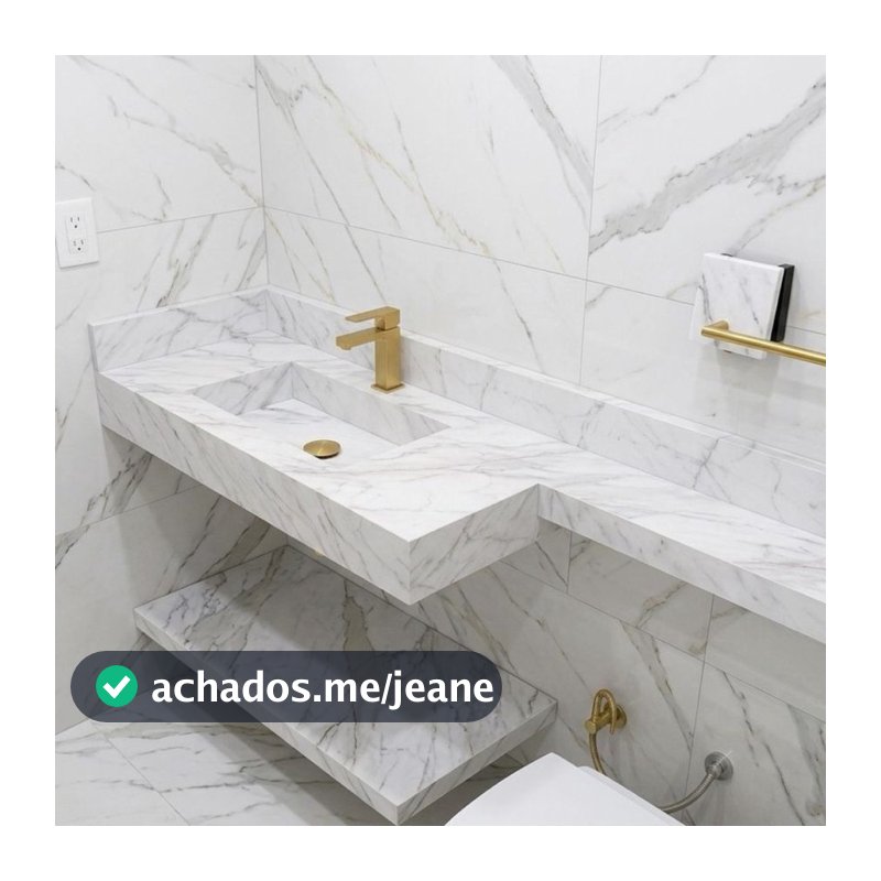 Kit Lavatório com Extensor em Porcelanato 50x40 60x40 70x40 80x40 Moderno para Banheiro