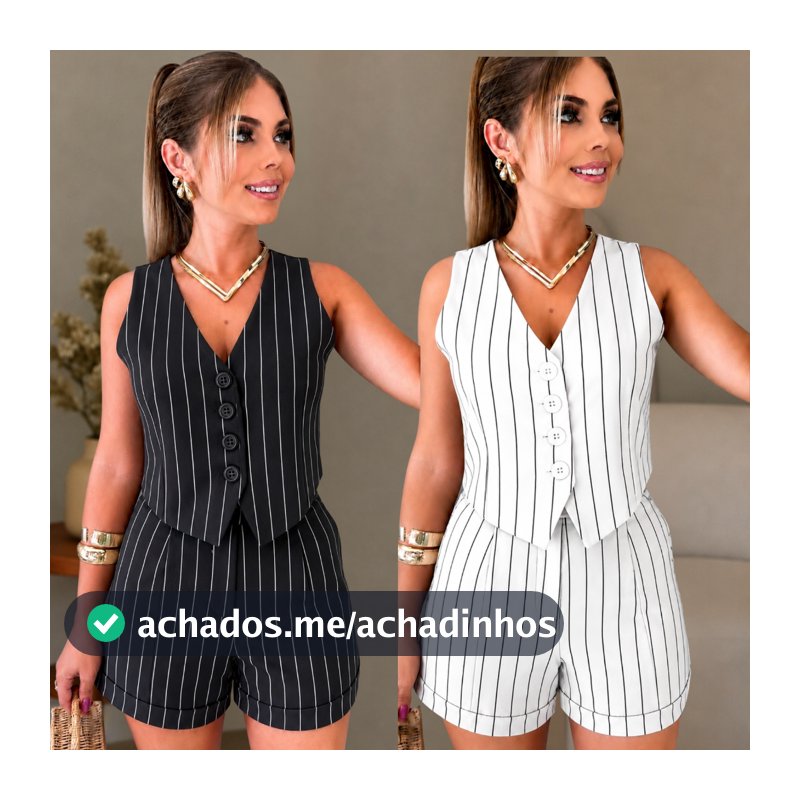 NOVA TENDENCIA ,CONJUNTO FEMININO COLETE +SHORTS, SOCIAL MODA VERÃO 2026