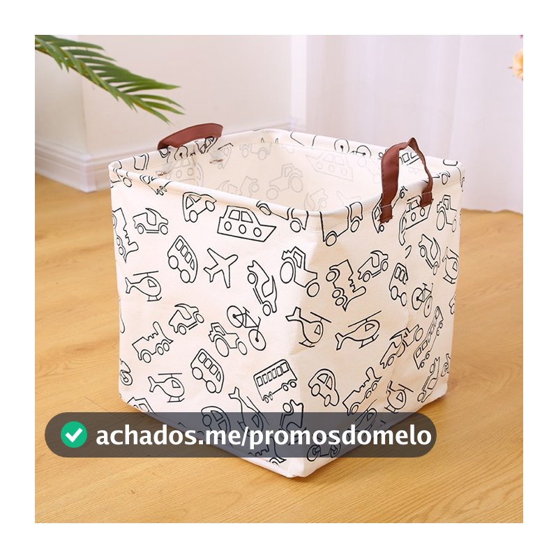 Cesto Organizador 32cm x 32cm cesto de roupa suja  Multiuso Dobrável Roupa Brinquedo Tecido Variados