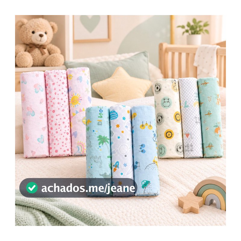 KIT 3 CUEIROS FLANELADOS PAPI 100x80cm - LINHA KARINHO