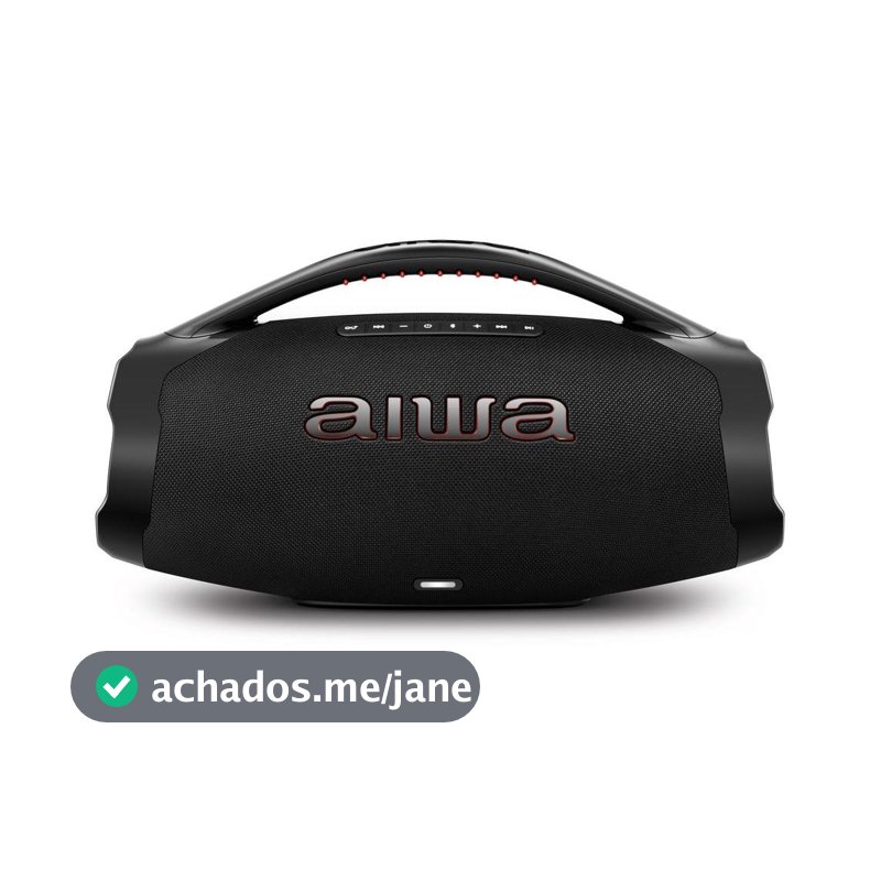 Caixa de Som Boombox AIWA - Bluetooth, 3 vias, IP66, AWS-BBS-01-B