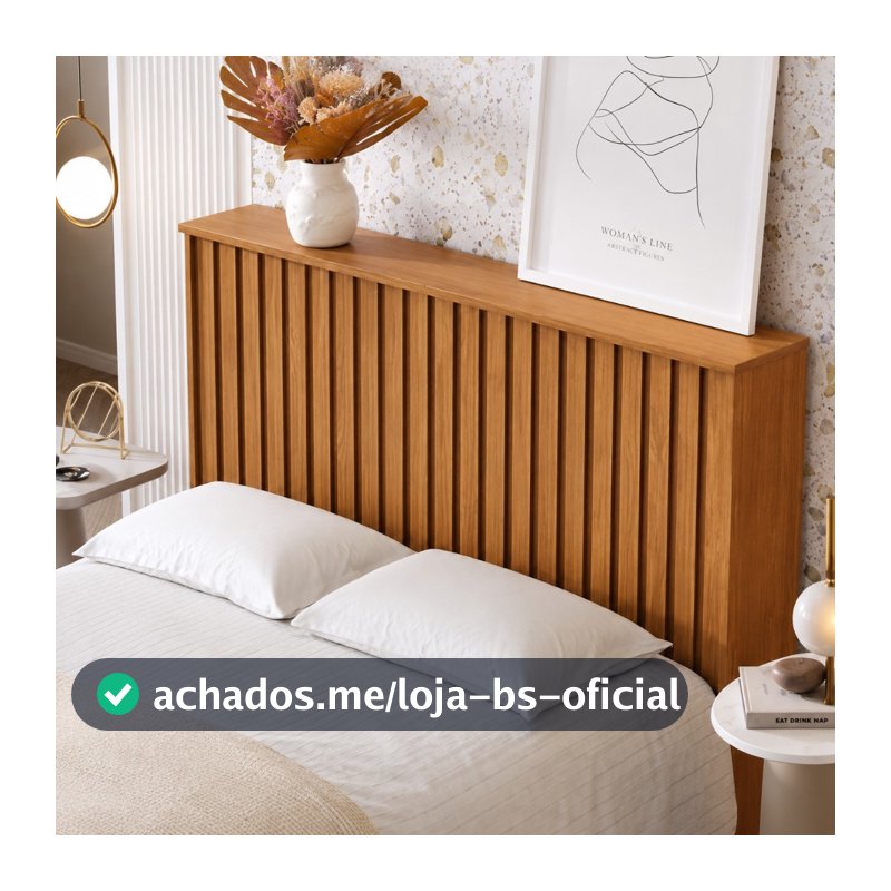Cabeceira Queen Ripada Detroit 1,60m Nature para Cama Box em MDF/MDP Quarto - Tebarrot Móveis