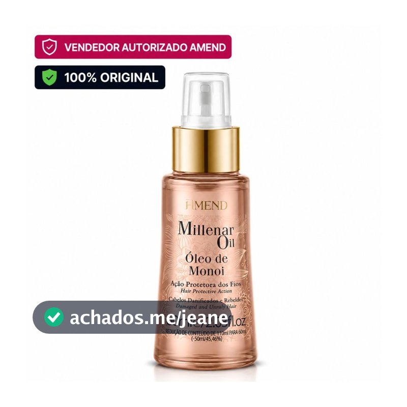 Óleo De Monoi Amend Millenar Oil Segredos Do Mundo 60ML