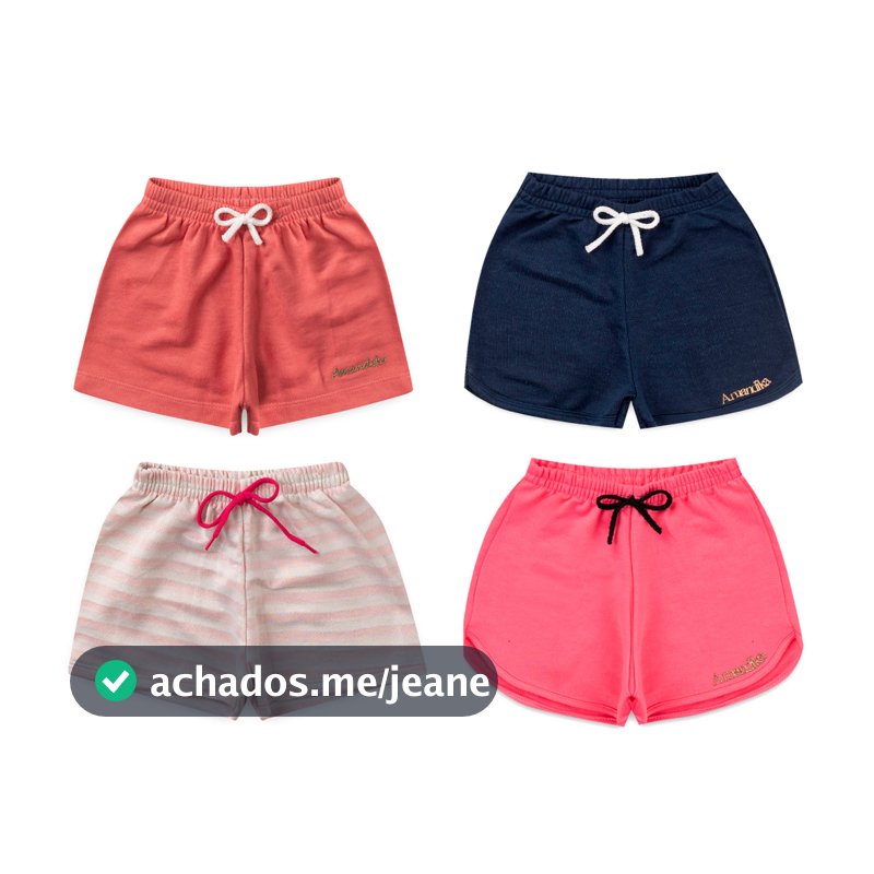 Kit Com 3 Shorts Feminino Infantil Menina L66