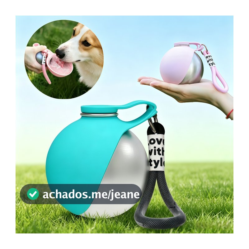 285ml Bebedouro Portátil para Gatos e Cães 2 em 1 Garrafa de Água com Bacia para Passeio