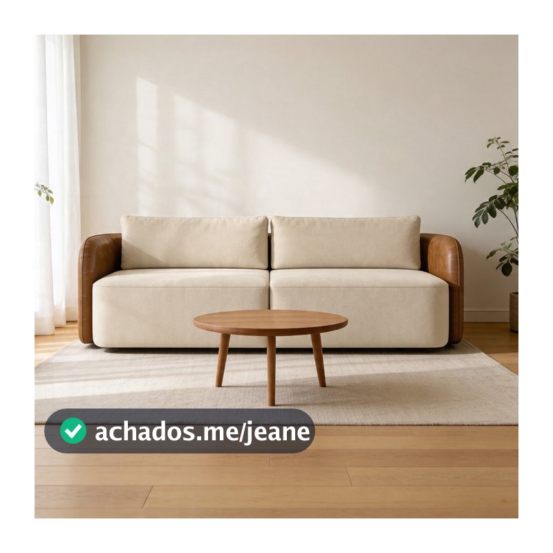 Sofá 3 Lugares Sala Living Orgânico 220cm Oregon K01 Couríssimo Whisky Veludo Bege - Lyam Decor