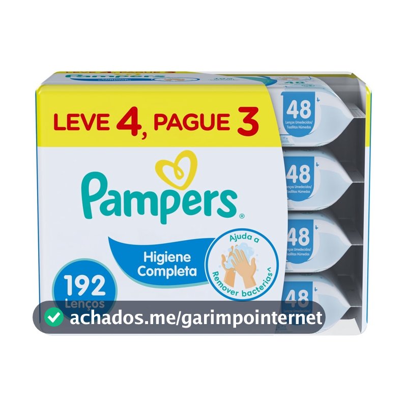 Lenços Umedecidos Pampers Higiene Completa 192 Unidades
