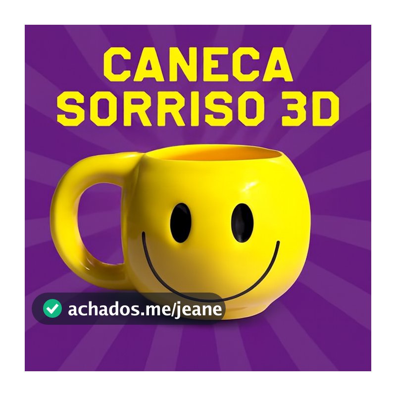 Caneca 3D Broglio Sorriso 350 ml Cerâmica Premium Presente Criativo para Amigos
