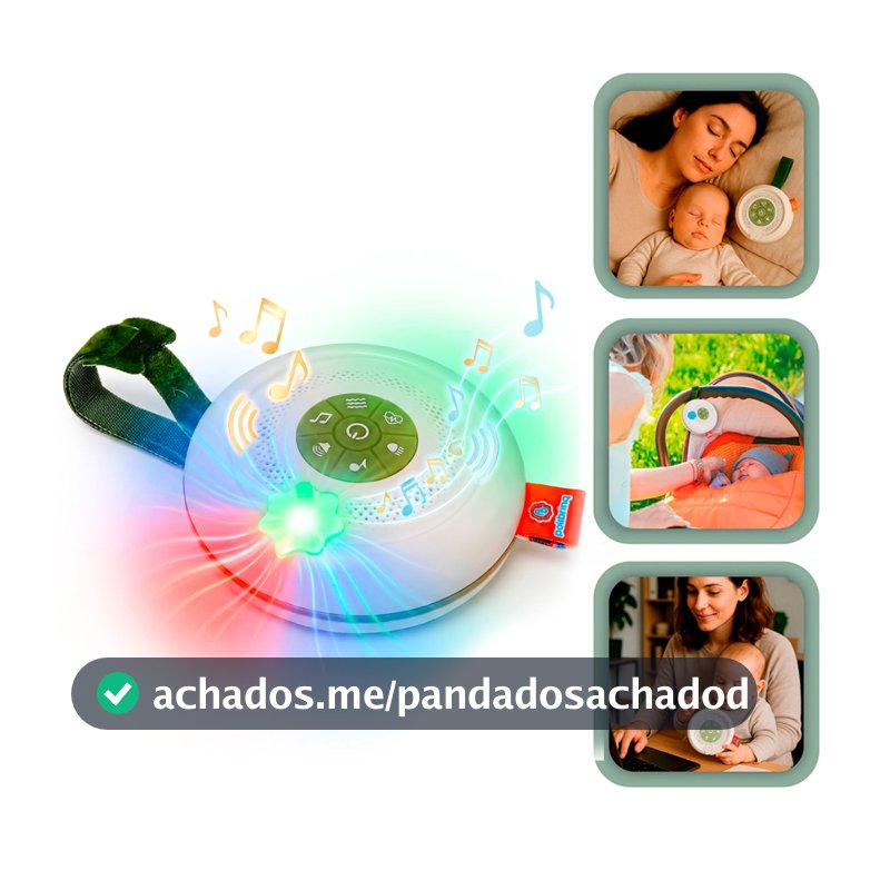 Reprodutor Portátil de Som para Sono Infantil Música e Ruído Branco Auxiliar Sono com Música e Luz