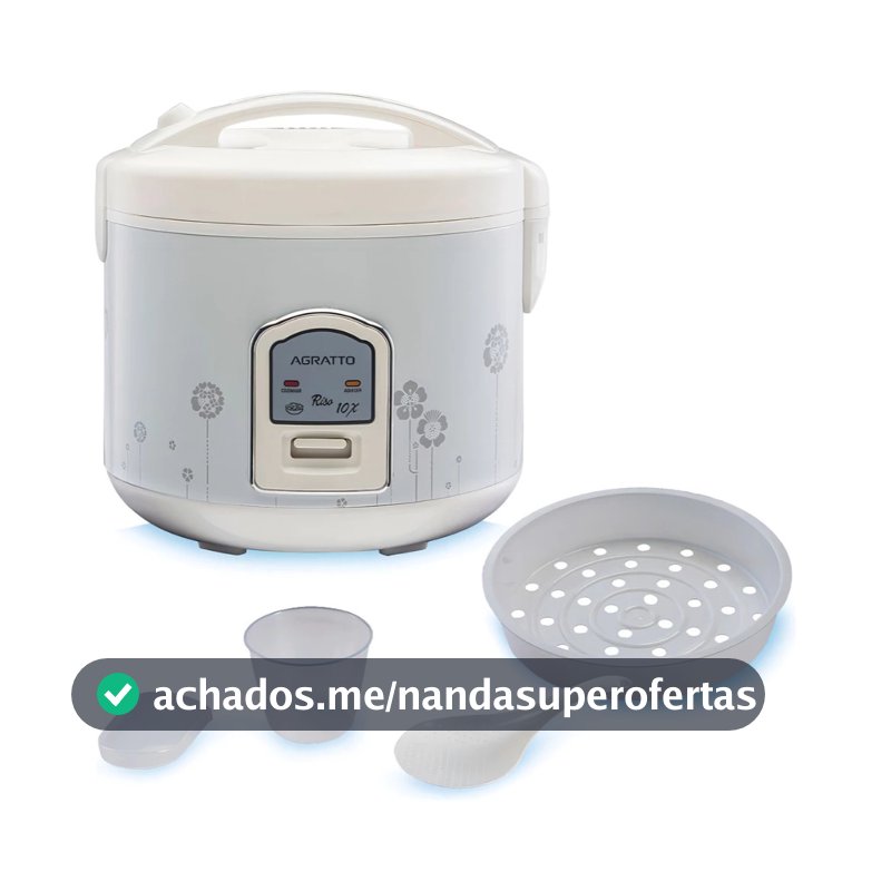 Panela De Arroz Elétrica Riso PA6X Branco 127v ou  220v - Agratto