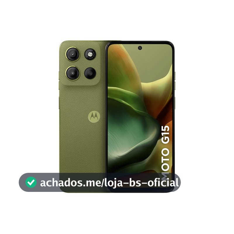 Smartphone Motorola Moto G15 256GB, 4G LTE, 12GB RAM Boost, Camera 50MP, Tela FHD+ 6.7" - Verde