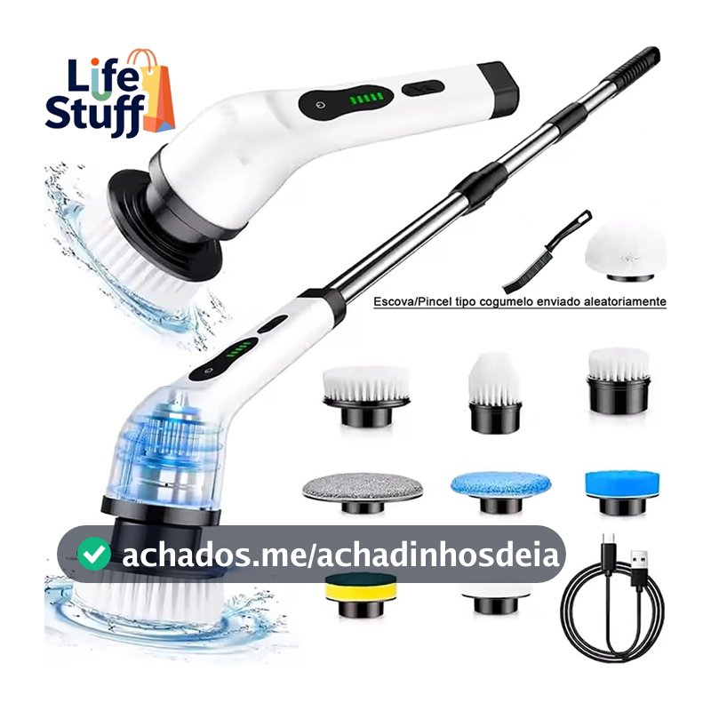 Esfregão Elétrico 5 Em 1/9 em 1 ou 12 em 1 Sem fio Escova De Limpeza Multiuso Recarregável Giratória
