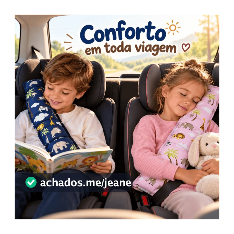 Almofada Protetor Cinto Segurança Infantil Descanso Conforto para cabeça pescoço Antialérgico