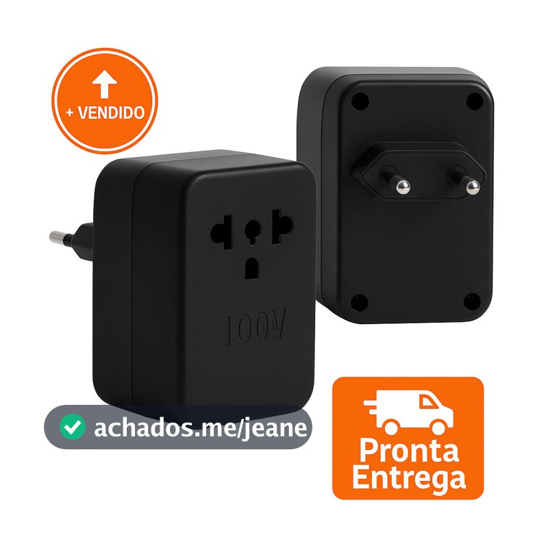 Transformador Conversor de Voltagem Bivolt 220v/110v 100W Portátil Tomada Universal Inteligente